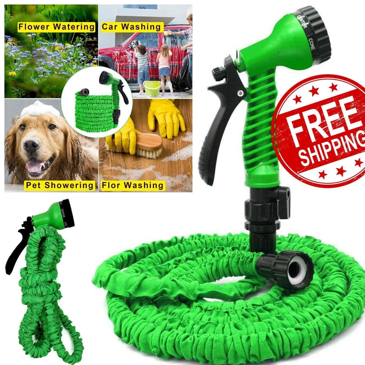 Magic Hose pikenev aiavoolik 7,5 m 7-režiimilise pihustuspüstoliga PR-9351 – pilt 4