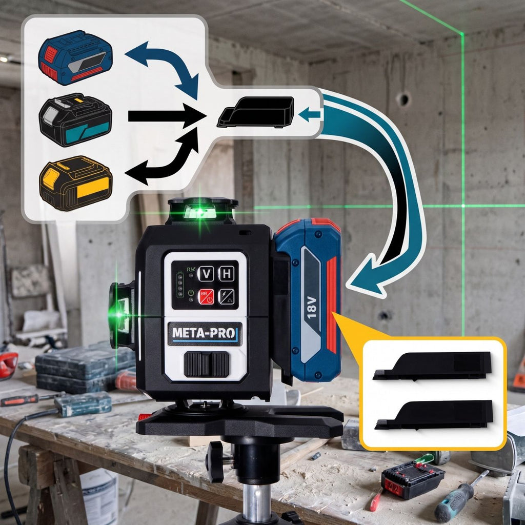 META-PRO 4D roheline laserlood statiivi ja 1,5 Ah akuga GA1015 – pilt 2