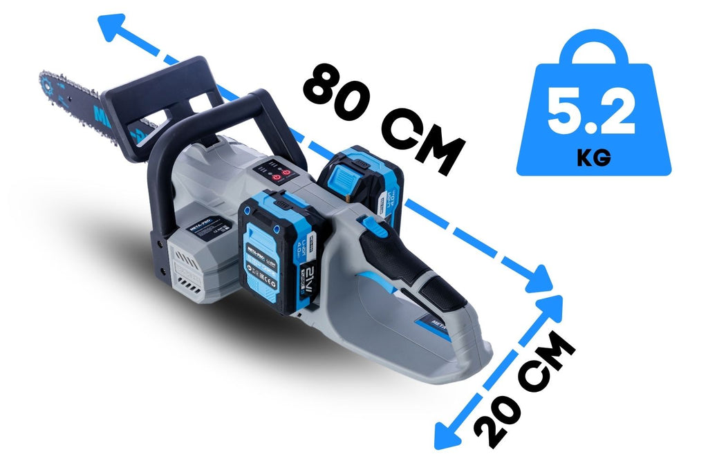 META-PRO 16-tolline harjavaba akukettsaag 1000 W koos 2 × 4 Ah akuga GY9095 – pilt 4