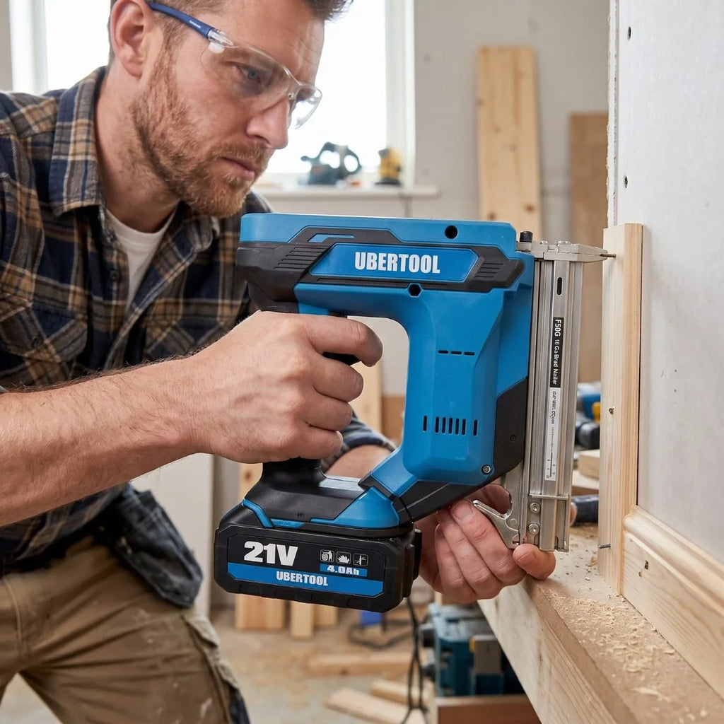 UBERTOOL 21 V juhtmeta naelapüstol 2 × 4 Ah aku, 500 naela ja kandekohvriga Z1066 – pilt 3