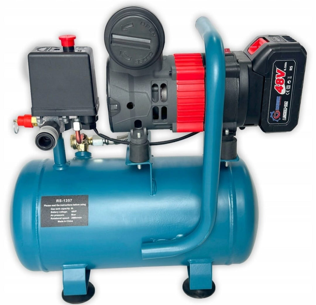 RANGERZ juhtmeta õlivaba õhukompressor 6L | harjadeta mootor | 8 Bar | 2 × 48V 5.0Ah akut – pilt 6