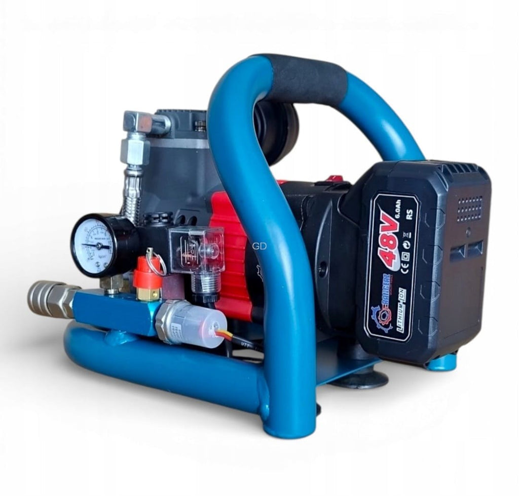 RANGERZ juhtmevaba õlivaba õhukompressor 1,5 l 48 V 8 bar kahe 5,0 Ah akuga RS-1358 – pilt 3