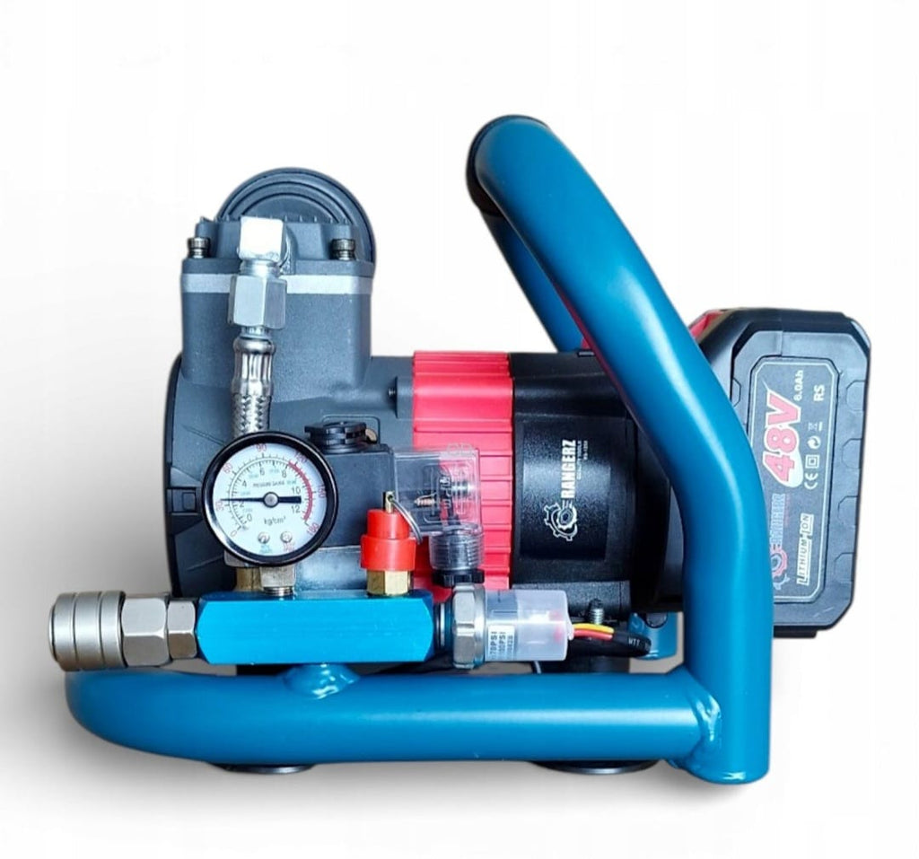 RANGERZ juhtmevaba õlivaba õhukompressor 1,5 l 48 V 8 bar kahe 5,0 Ah akuga RS-1358 – pilt 5