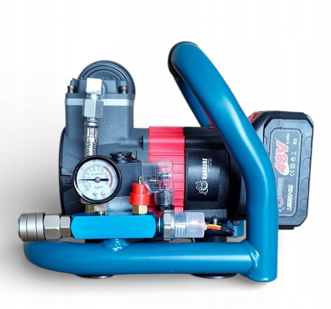 RANGERZ juhtmevaba õlivaba õhukompressor 1,5 l 48 V 8 bar kahe 5,0 Ah akuga RS-1358 – pilt 5