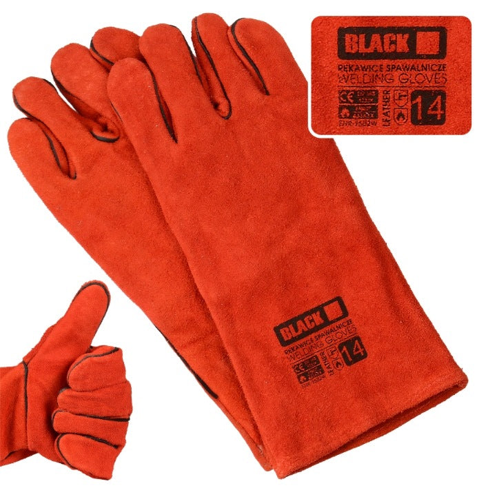 BLACK punased nahast keevituskindad, suurus 14 RENR-750 – pilt 2