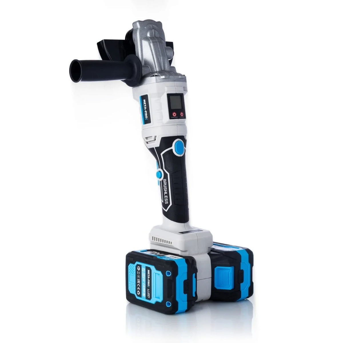 META-PRO akuga nurklihvija 125 mm, 2 × 21 V 4 Ah aku ja 10 kettaga Z1075 – pilt 6