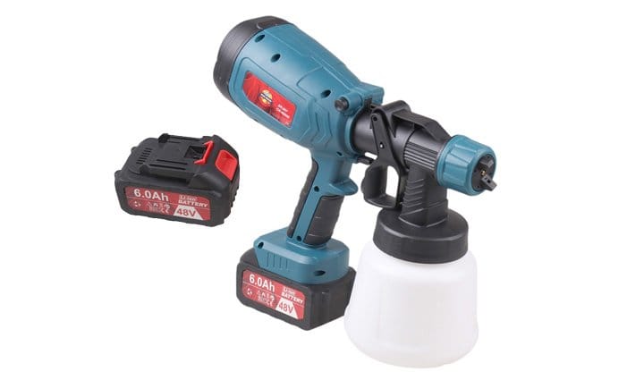 48 V juhtmeta värvipihusti 200 W, 900 ml, 2 aku ja 2 düüsiga SR-907 – pilt 1