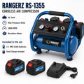 RANGERZ RS-1355 akuga õhukompressor – 9L | 8 Bar | 2× 48V 5.0Ah akut | harjadeta mootor – pilt 1
