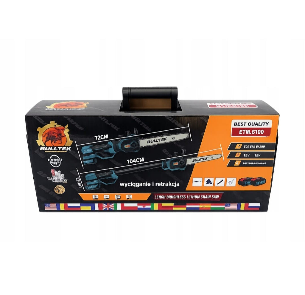 Akutoitega teleskoopvarrega kettsaag 12″, 2 × 48 V 5 Ah akut BTM-6100 – pilt 8