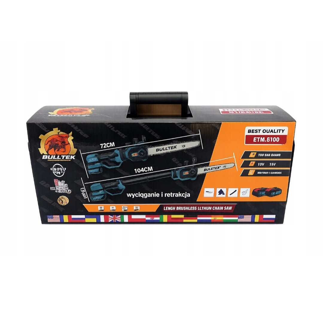 Akutoitega teleskoopvarrega kettsaag 12″, 2 × 48 V 5 Ah akut BTM-6100 – pilt 8