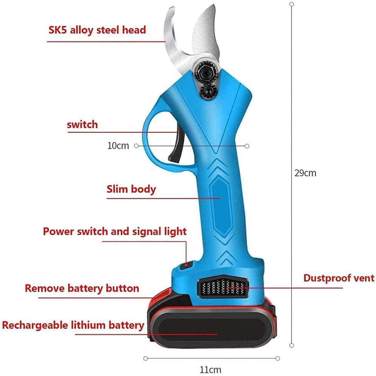 MEISTER juhtmeta harjadeta oksakäärid 1500 W MS-109 – pilt 8
