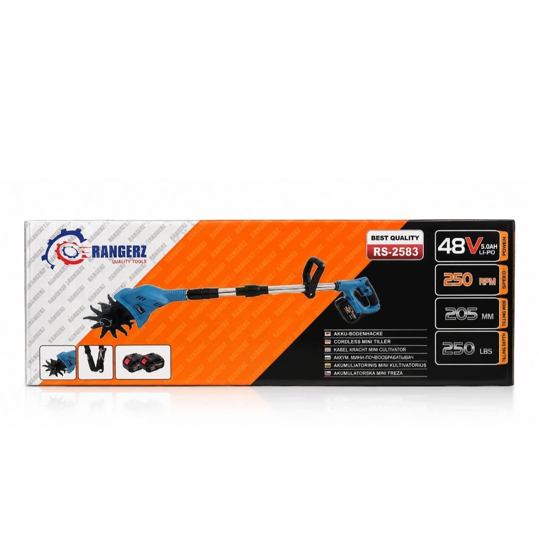 RANGERZ akutoitega aiakultivaator 48 V, 2 × 5,0 Ah RS-2583 – pilt 4