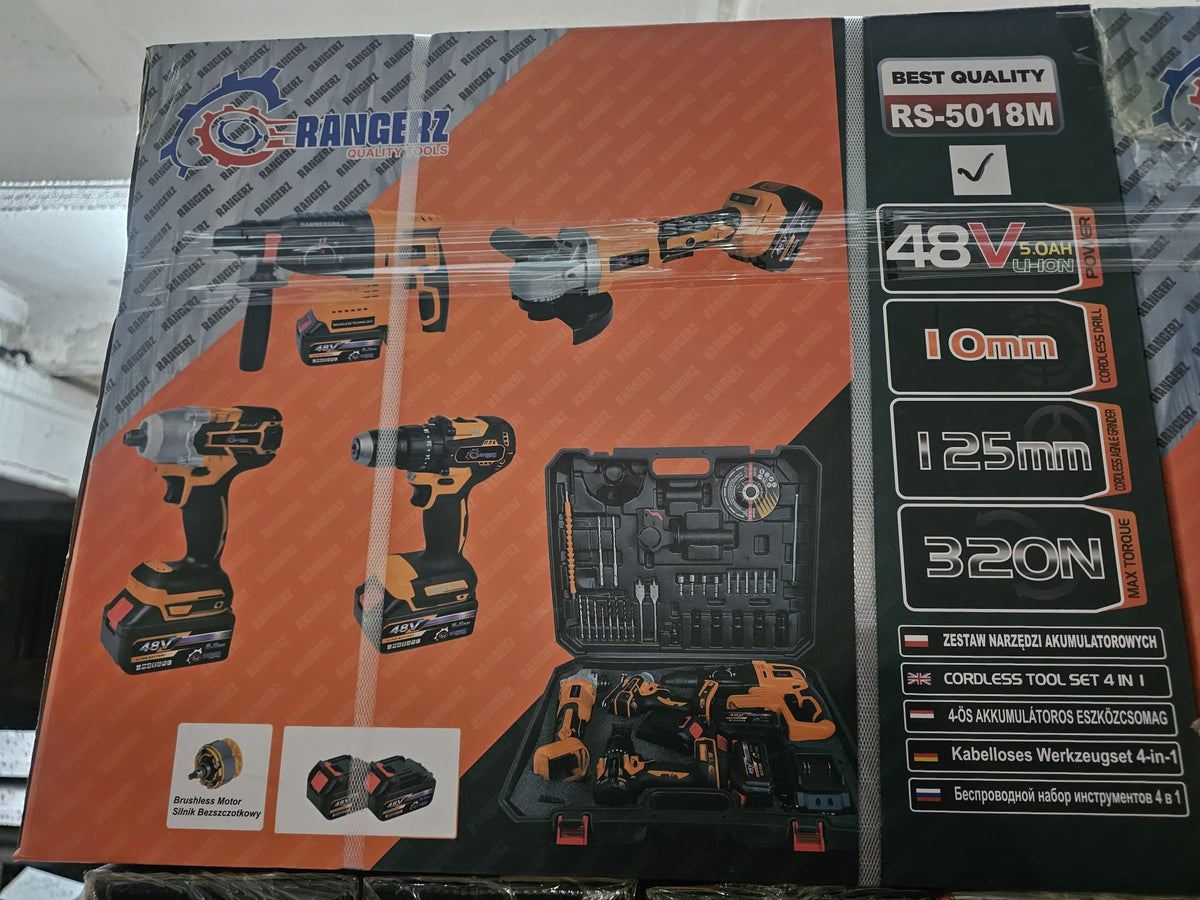 RANGERZ 4-ühes harjavaba juhtmeta elektritööriistakomplekt 48 V 5,0 Ah 2 akuga RS-5018M – pilt 6