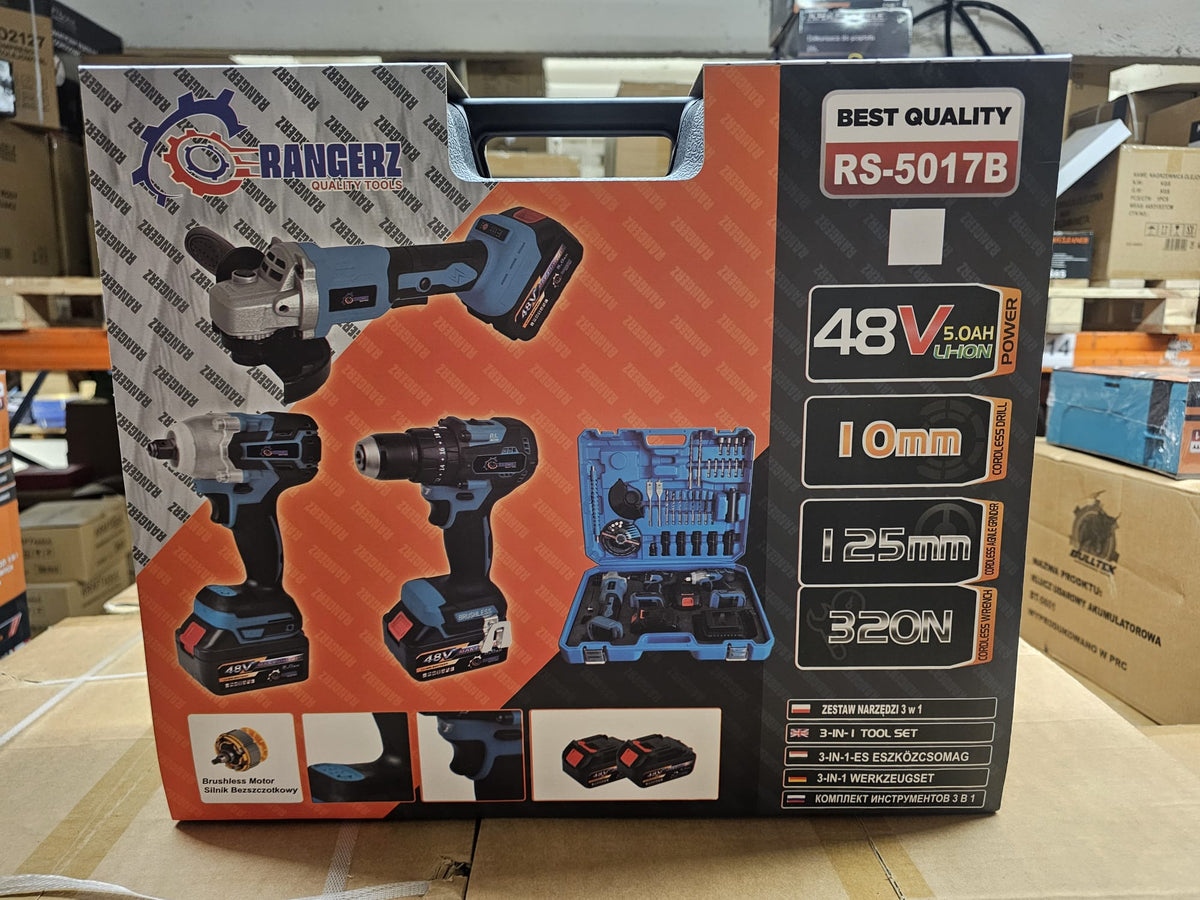 RANGERZ 3-ühes akuga tööriistakomplekt 48 V 5,0 Ah, 2 akuga RS-5017B – pilt 6