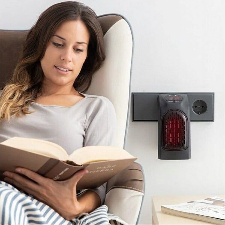 Mini pistikupessa ühendatav elektriline soojapuhur digitaalse temperatuurinäidiku ja puldiga 1977 – pilt 2