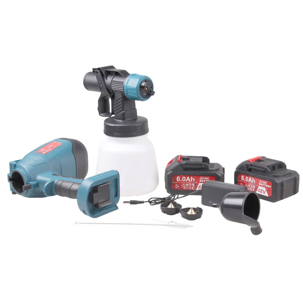 48 V juhtmeta värvipihusti 200 W, 900 ml, 2 aku ja 2 düüsiga SR-907 – pilt 4