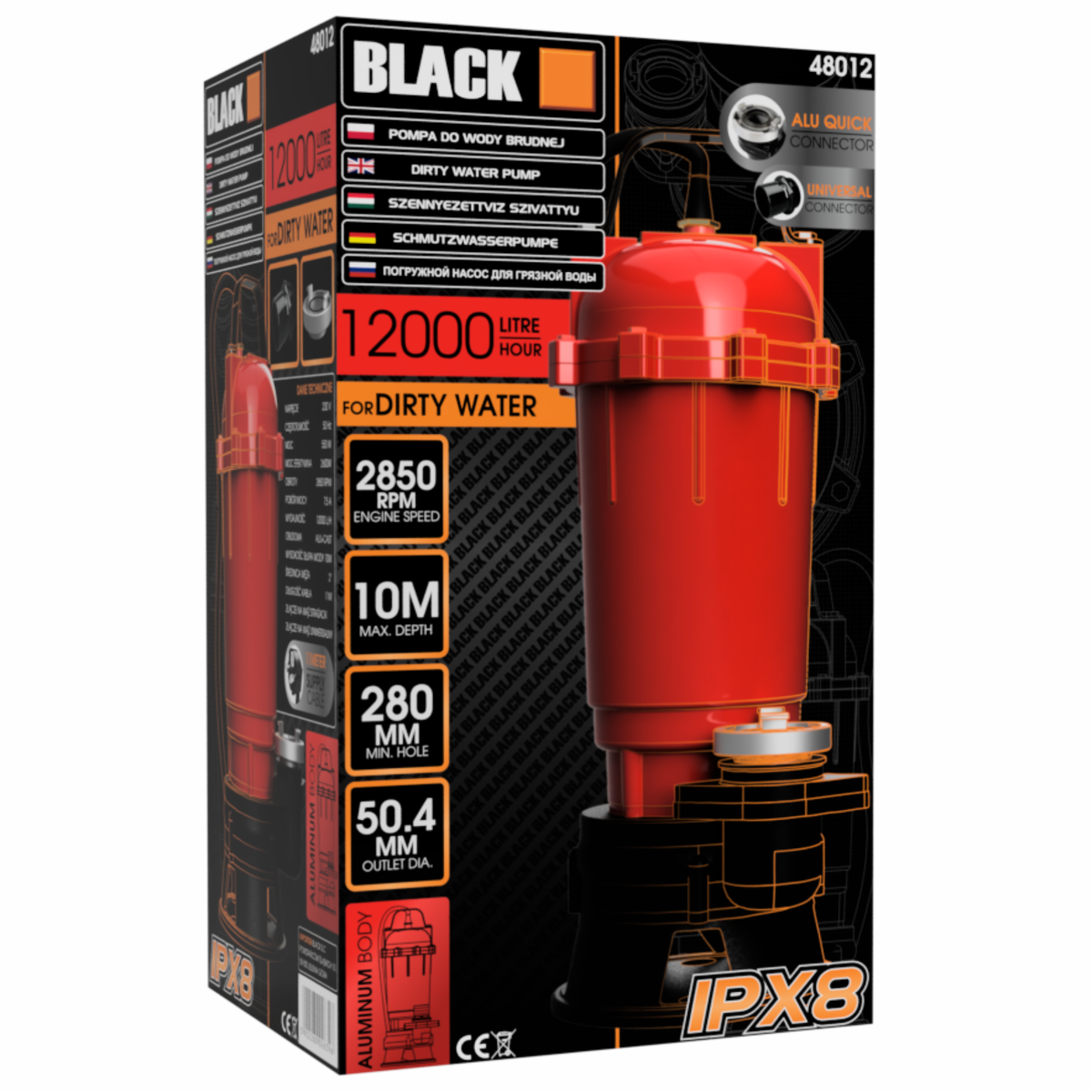 BLACKTOOLS ujukita purustiga alumiiniumist sukelreoveepump 550 W 48012 – pilt 6