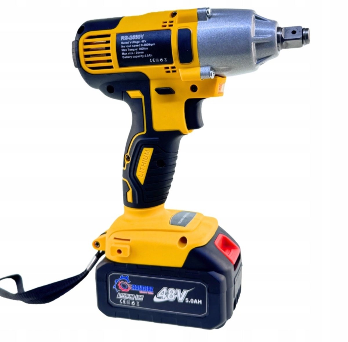 RANGERZ RS-2560 1/2" akulöökmutrikeeraja 48 V 380 Nm 2 akuga ja kohvriga RS-2560B – pilt 10