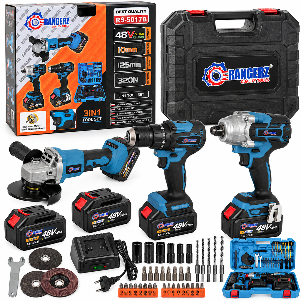 RANGERZ 3-ühes akuga tööriistakomplekt 48 V 5,0 Ah, 2 akuga RS-5017B – pilt 1