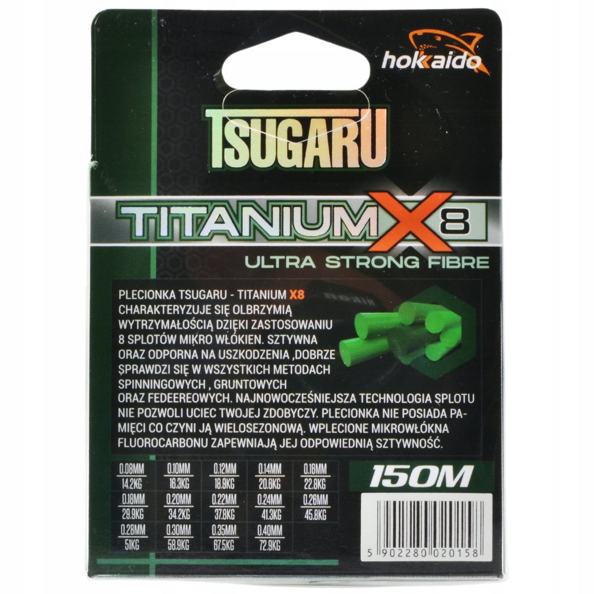 TITANUM X8 Hokkaido punutud nöör 0,12 mm 18,9 kg 150 m W21019-12 – pilt 2