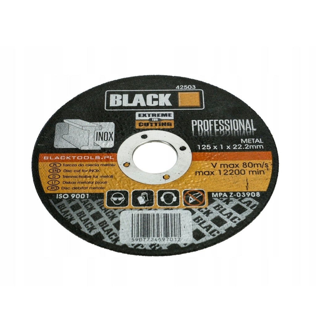 Black õhukesed metalli lõikekettad 125 × 1 × 22,2 mm, 25 tk, mudel 42503 – pilt 6