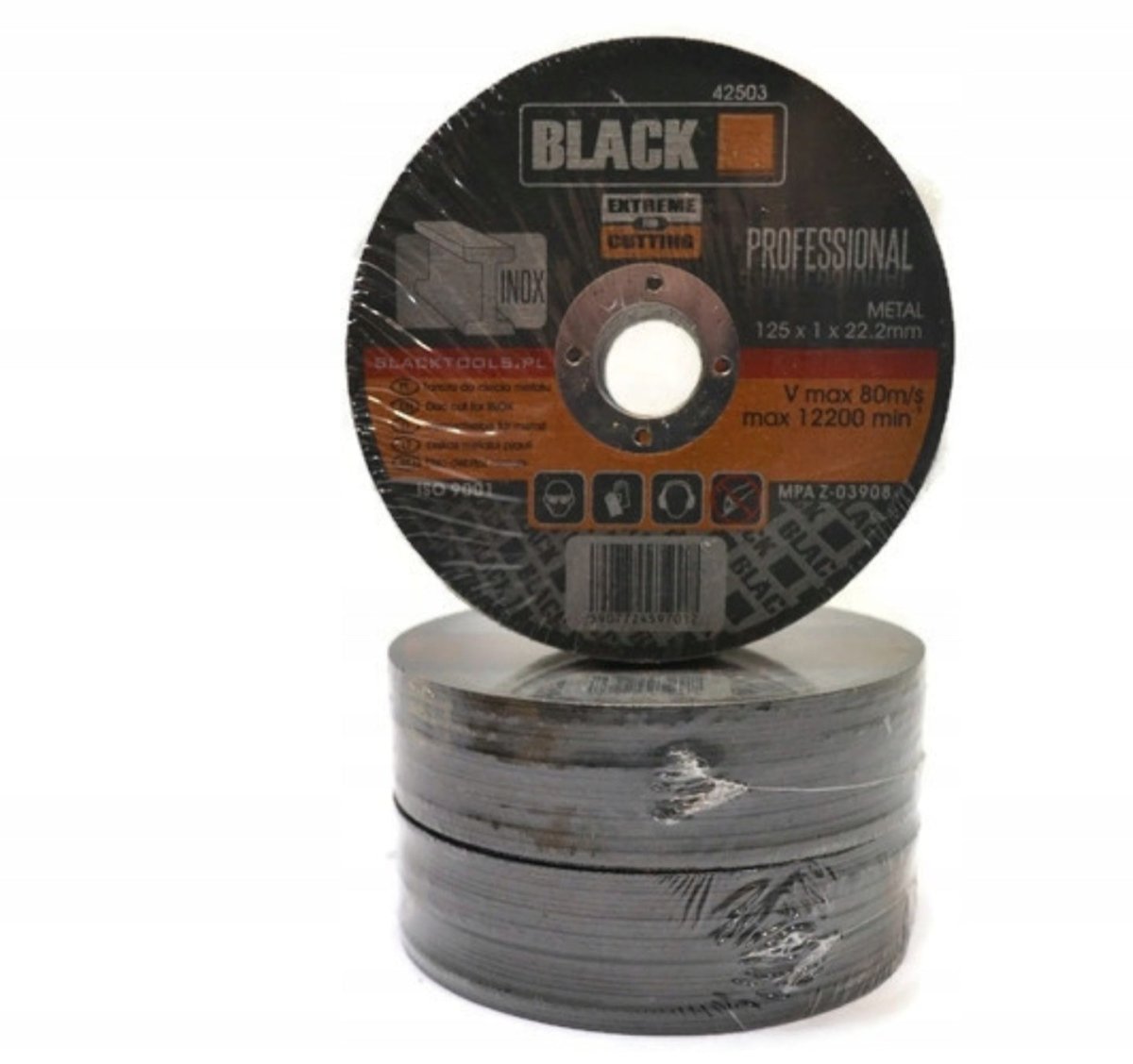 Black õhukesed metalli lõikekettad 125 × 1 × 22,2 mm, 25 tk, mudel 42503 – pilt 4