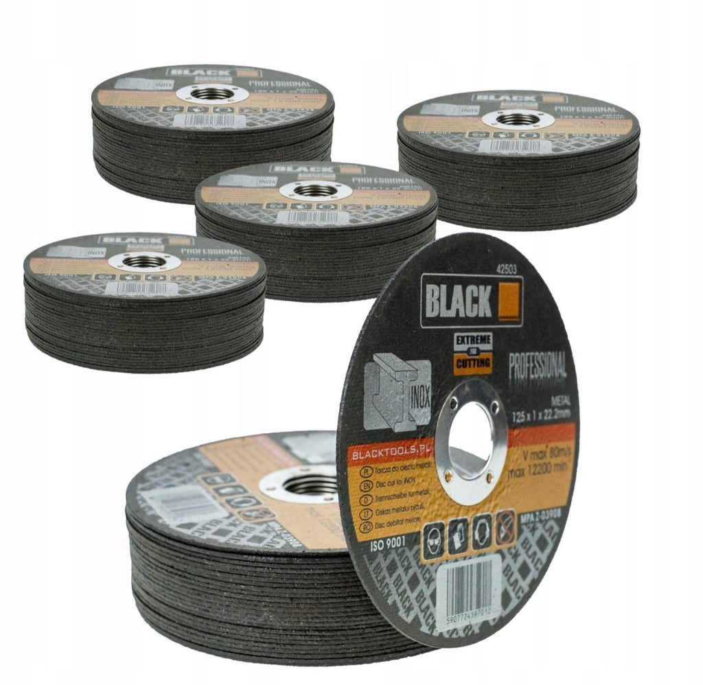 Black õhukesed metalli lõikekettad 125 × 1 × 22,2 mm, 25 tk, mudel 42503 – pilt 1