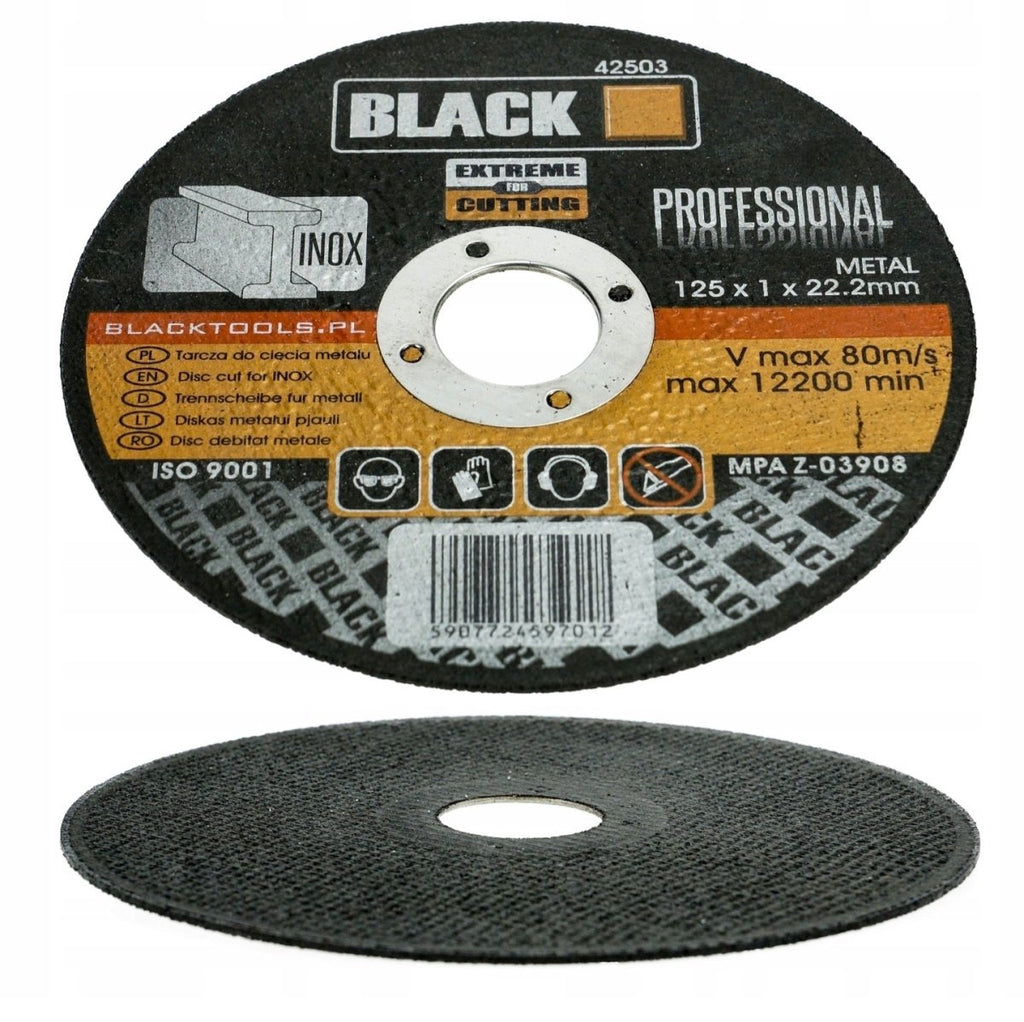Black õhukesed metalli lõikekettad 125 × 1 × 22,2 mm, 25 tk, mudel 42503 – pilt 8