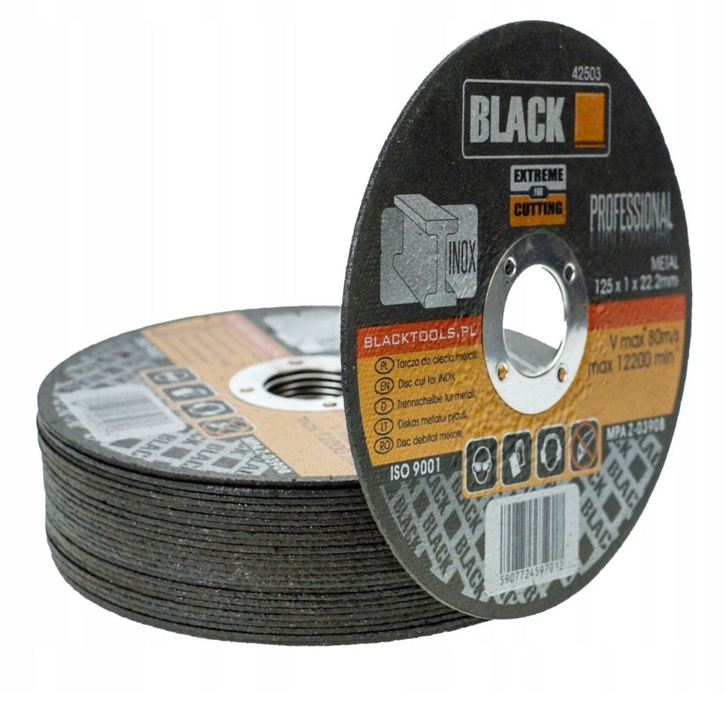 Black õhukesed metalli lõikekettad 125 × 1 × 22,2 mm, 25 tk, mudel 42503 – pilt 2