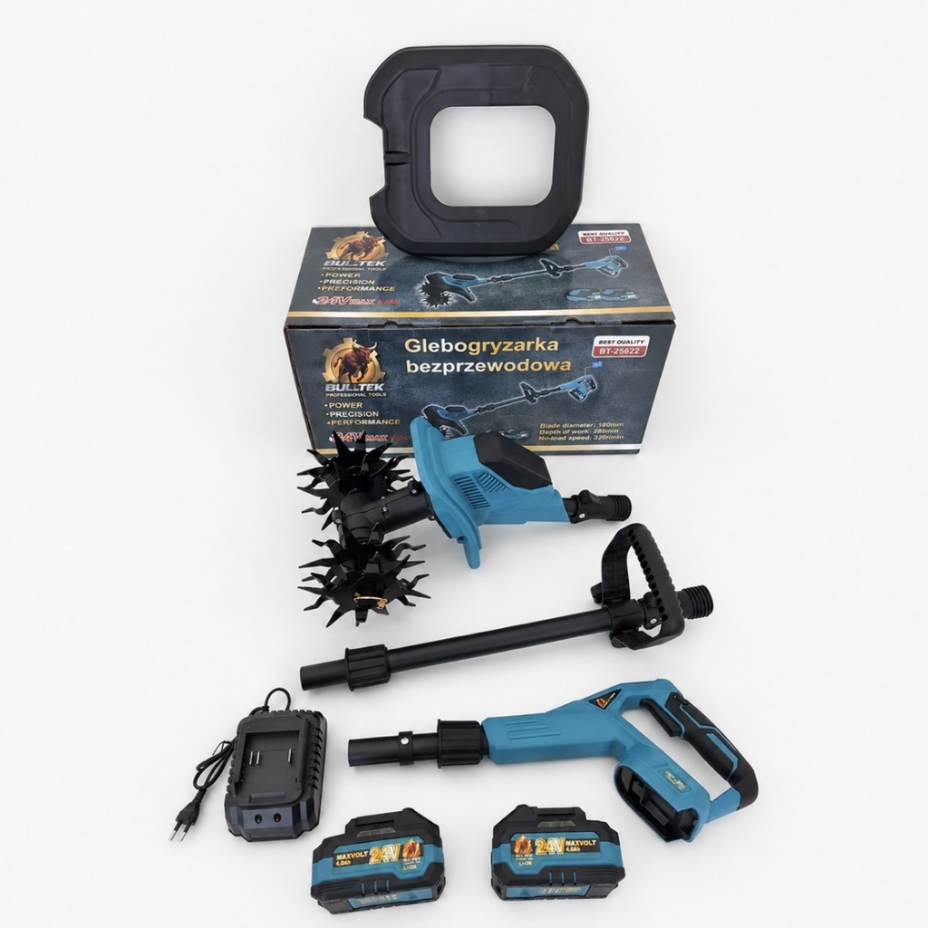 BULLTEK akutoitega mullakultivaator 23 cm 2 × 24V MAX 4.0Ah BT-25622 – pilt 3
