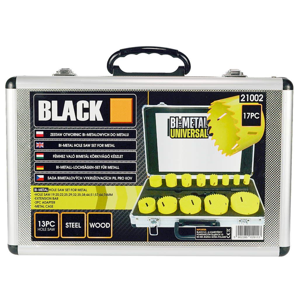 Professionaalne BLACK 17-osaline bimetall-augusaagide komplekt 21002 – pilt 7