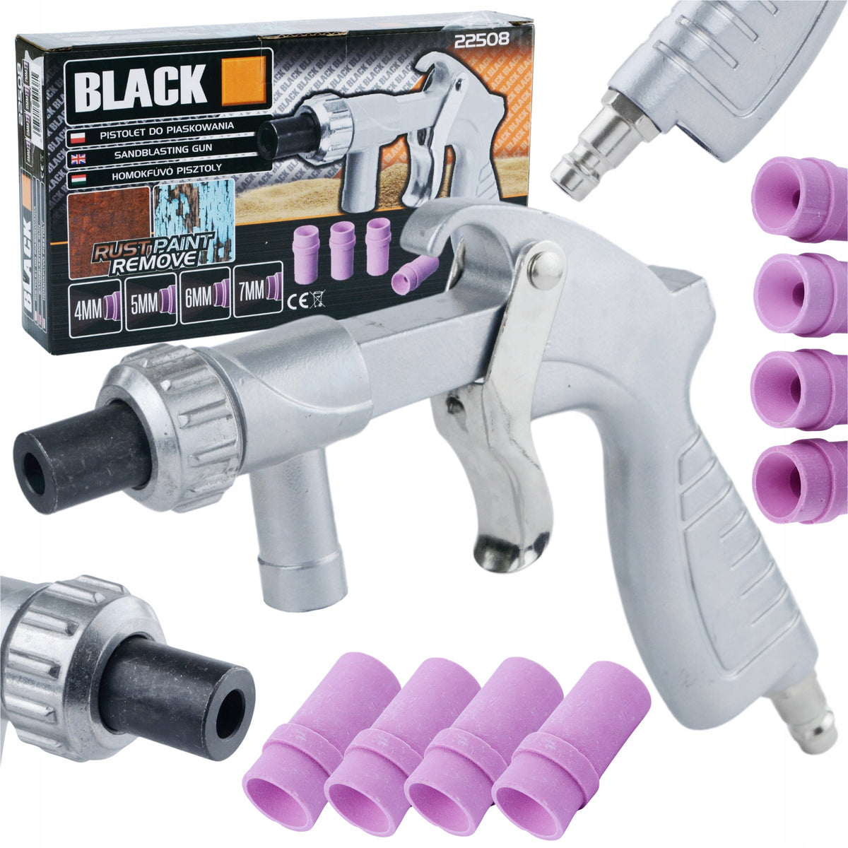 BLACKTOOLS liivapritsipüstol 5 düüsiga 4–7 mm 22508 – pilt 1