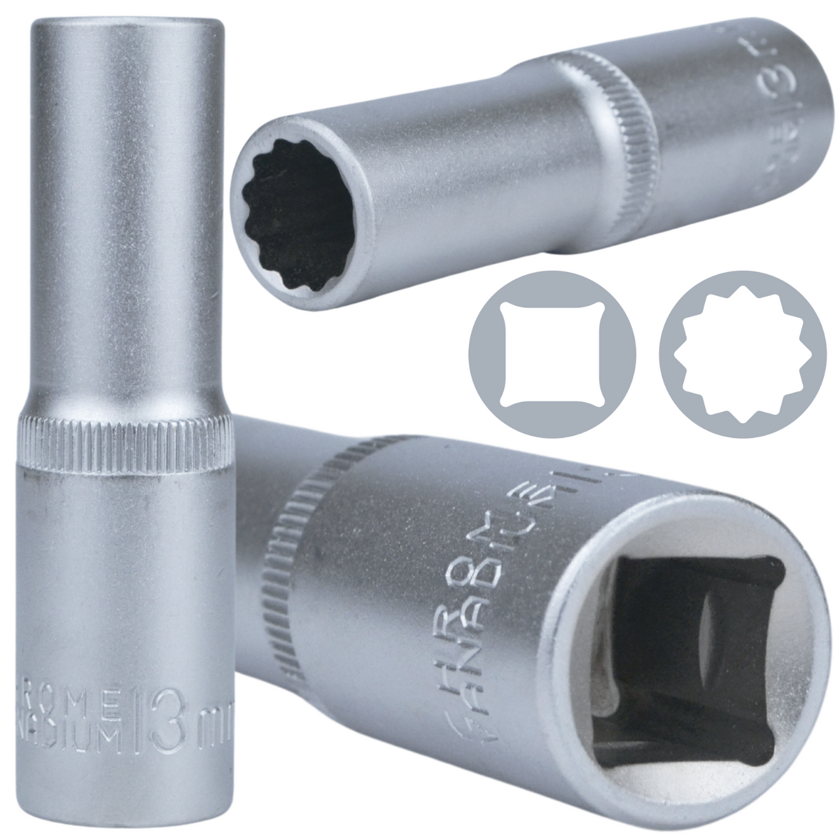 Pikk 1/2″ padrunvõtme otsik 13 mm 1110113 – pilt 1