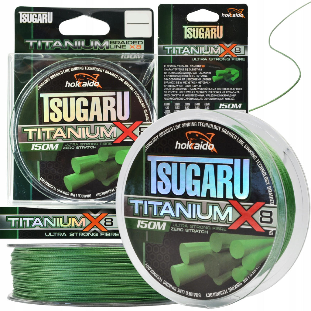 TITANUM X8 Hokkaido 8-kiuline punutud kalastusnöör 0,16 mm 22,8 kg 150 m W21019-16 – pilt 1