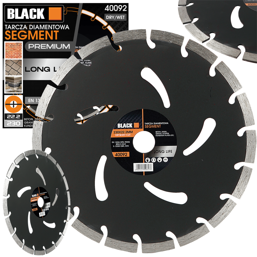 BLACKTOOLS segmenteeritud teemantlõikeketas betoonile 230 × 22,23 mm 40092 – pilt 1