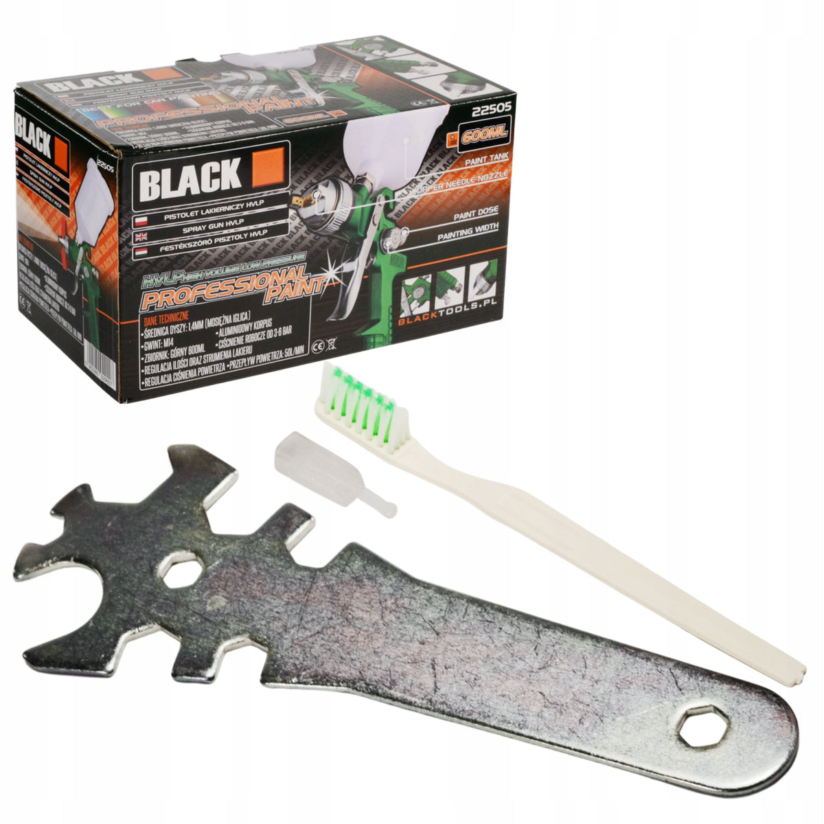 BLACK HVLP värvipihustuspüstol 1,4 mm düüsiga 22505 – pilt 6