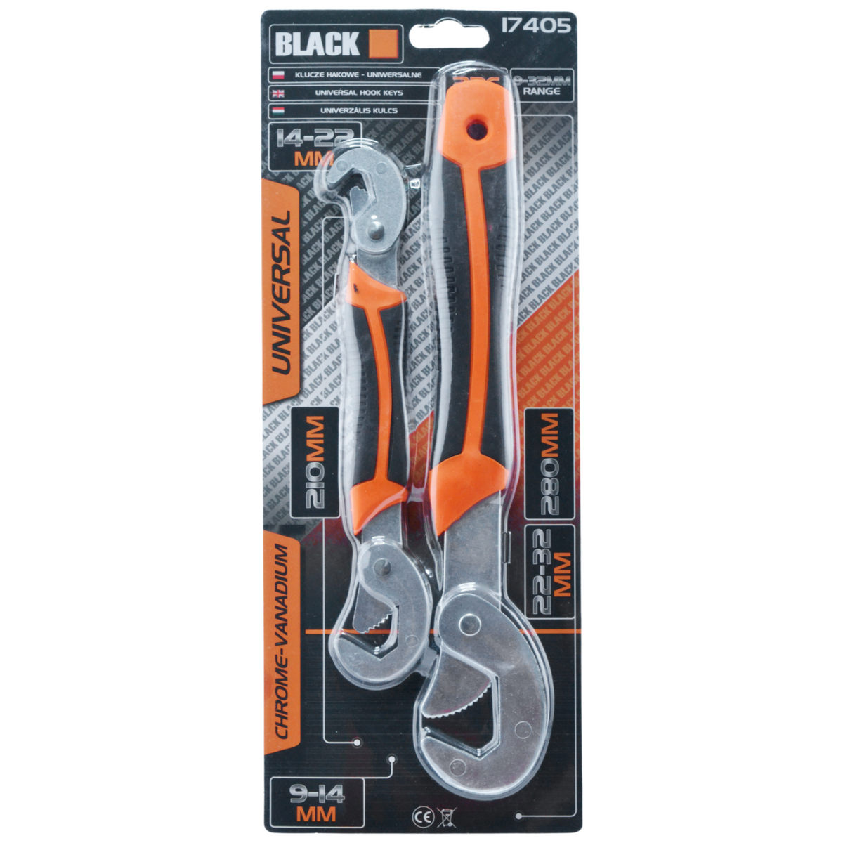 BLACK universaalsete konksvõtmete komplekt 9–32 mm, 2 tk 17405 – pilt 5