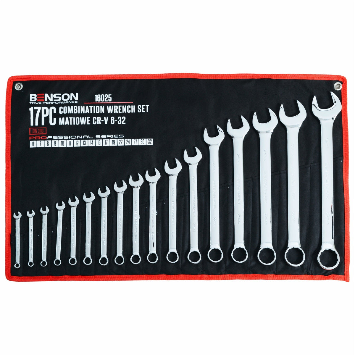 Benson by Black 17-osaline leht-silmusvõtmete komplekt 6–32 mm 16025 – pilt 3