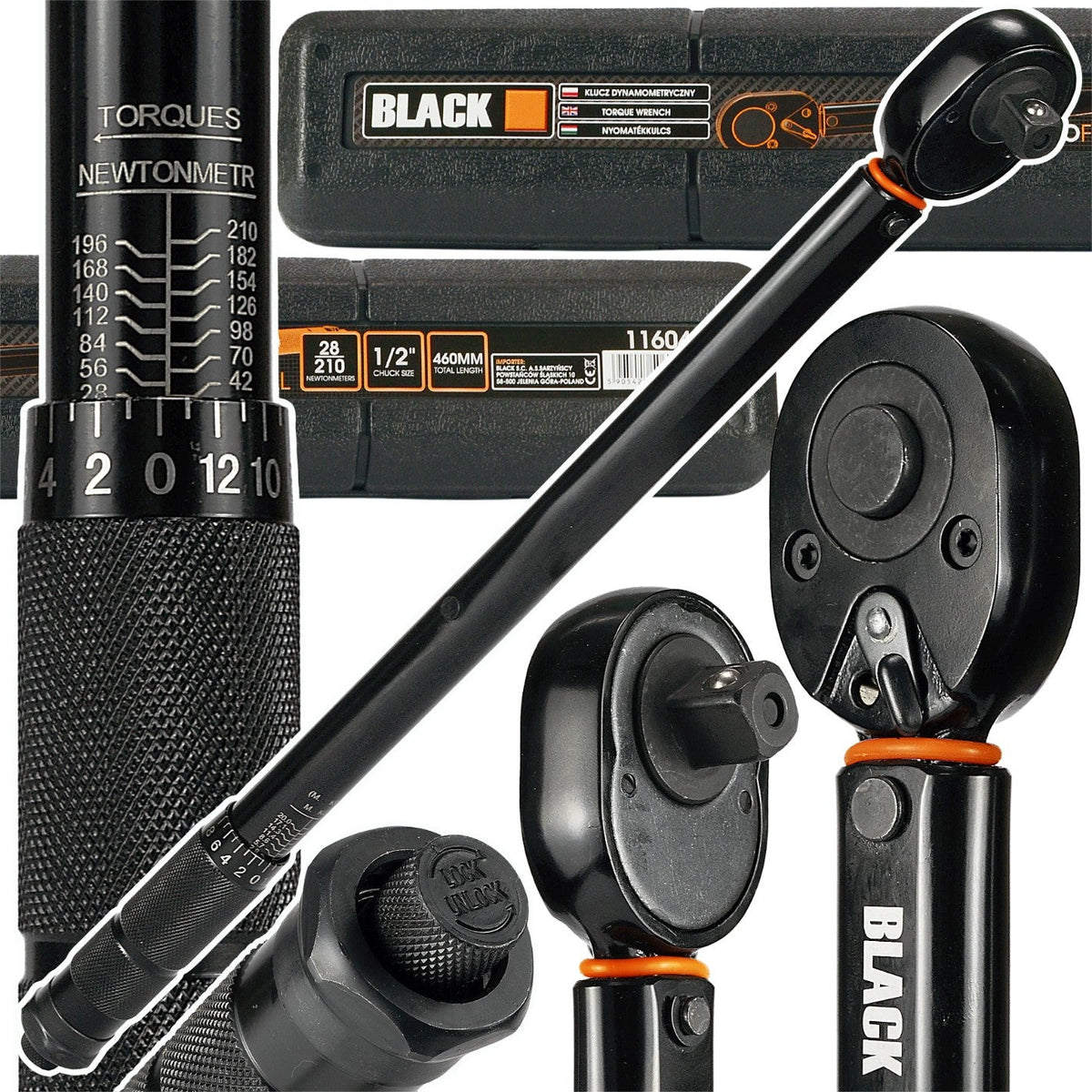 Blacktools 1/2″ momentvõti 28–210 Nm, 460 mm, CrMo ja CrV, rataste jaoks 11604 – pilt 1