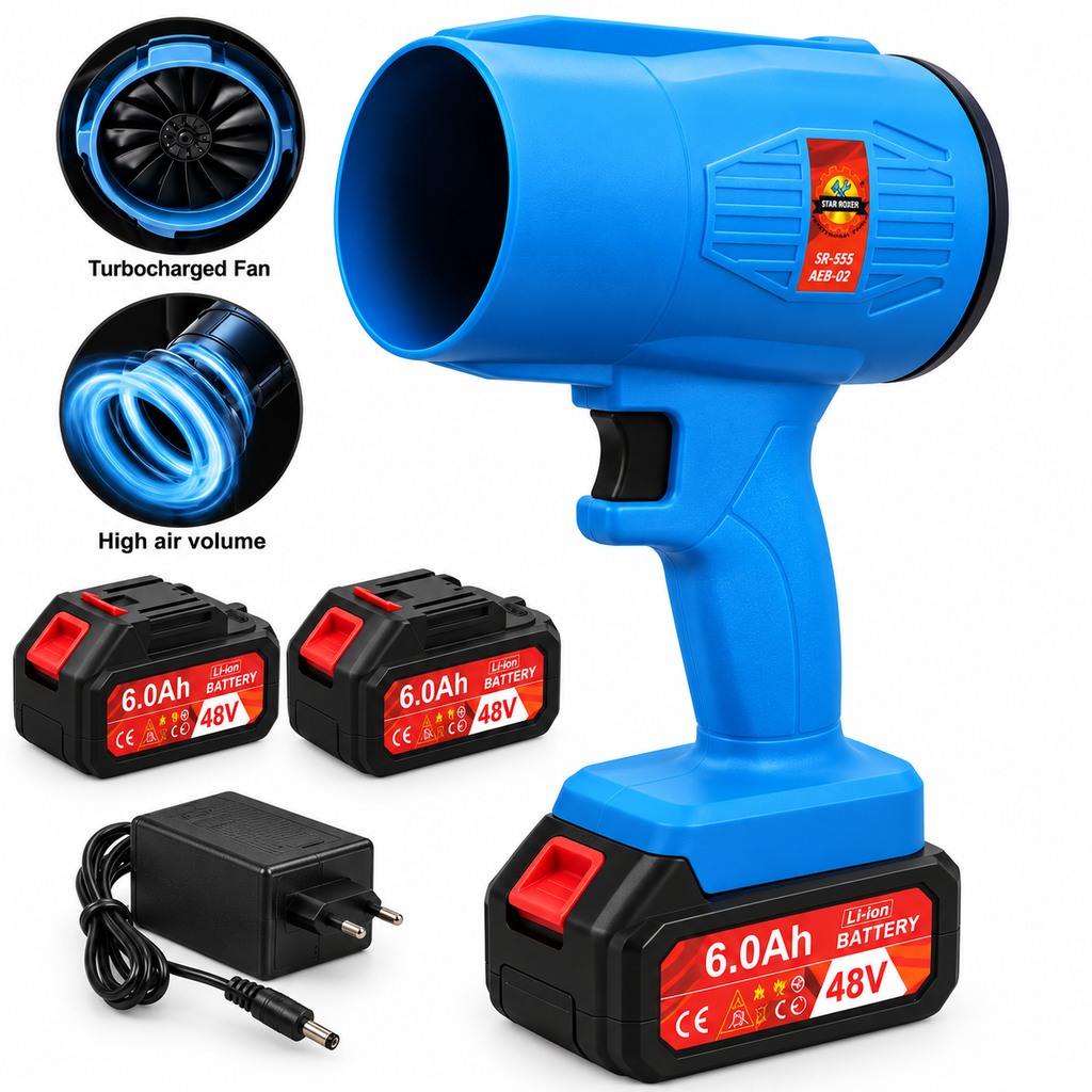 STAR ROXER akutoitel õhupuhur 48 V, 85 km/h, 600 m³/h, 2 akuga SR-555 – pilt 2
