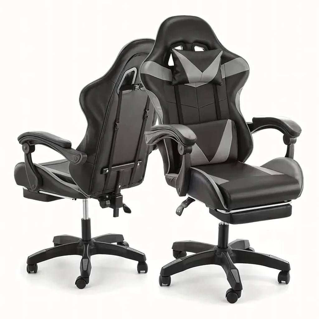 Ergonoomiline mänguri- ja kontoritool jalatoega, hall-must, kuni 150 kg RC-K-1970-1 – pilt 3
