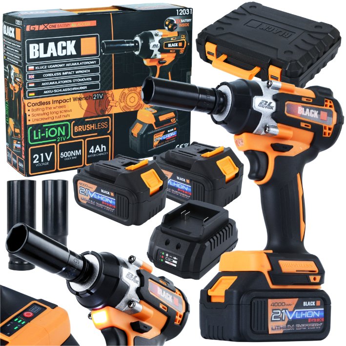 BLACK 21 V akulöökmutrikeeraja 500 Nm 2 × 4 Ah akuga 12031 – pilt 1