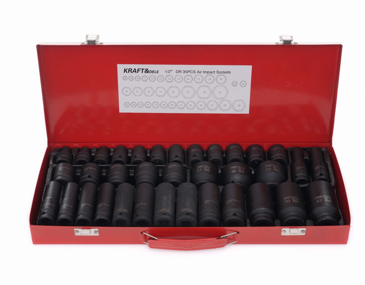 KRAFT&DELE 1/2" löökpadrunite komplekt, 35-osaline, Cr-Mo teras KD11756 – pilt 3