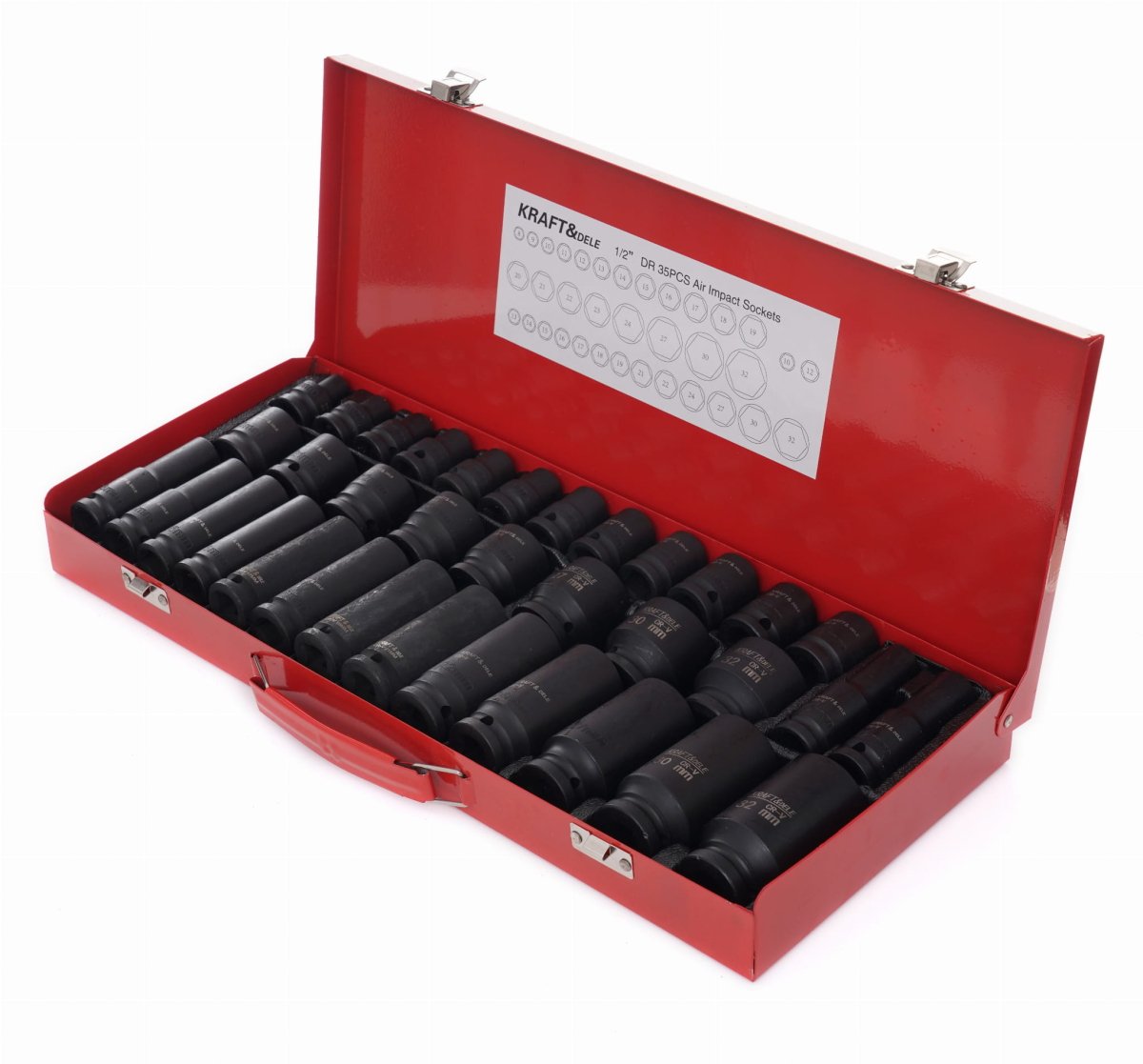 KRAFT&DELE 1/2" löökpadrunite komplekt, 35-osaline, Cr-Mo teras KD11756 – pilt 2