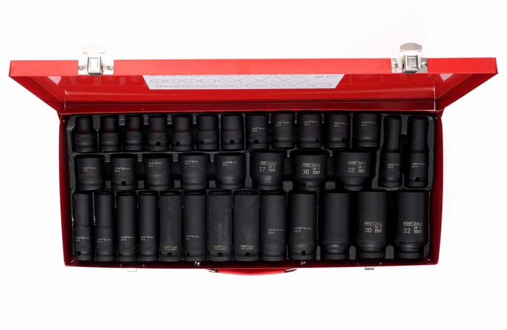 KRAFT&DELE 1/2" löökpadrunite komplekt, 35-osaline, Cr-Mo teras KD11756 – pilt 4