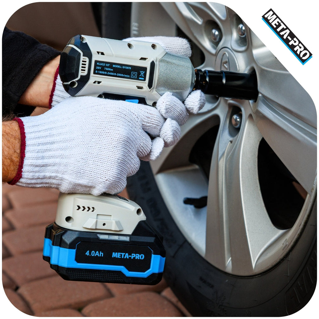 META-PRO 20 V 750 Nm harjadeta 3-in-1 akulöökmutrikeeraja komplekt 2 × 4,0 Ah akuga GY2070 – pilt 7