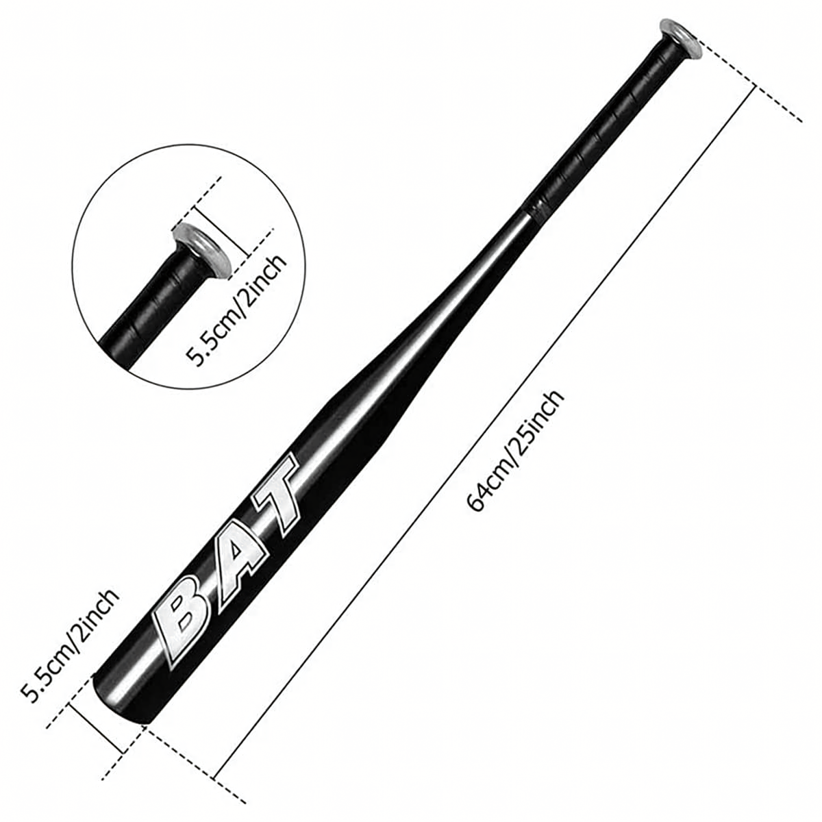 Alumiiniumist pesapallikurikas 25" / 64 cm must RC-K-1571 – pilt 8