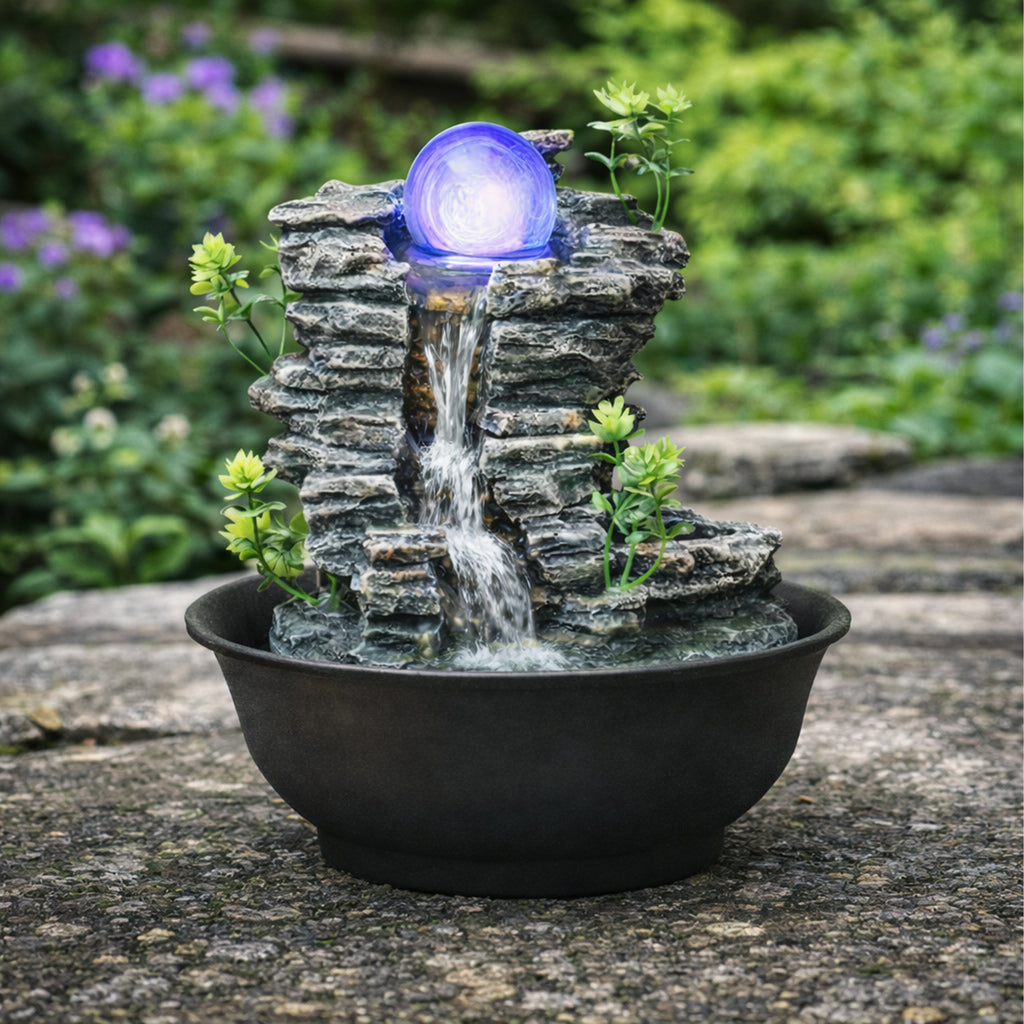 LED-valgustusega dekoratiivne lauapurskkaev 21,5 × 21,5 × 23 cm RC-K-2221 – pilt 6