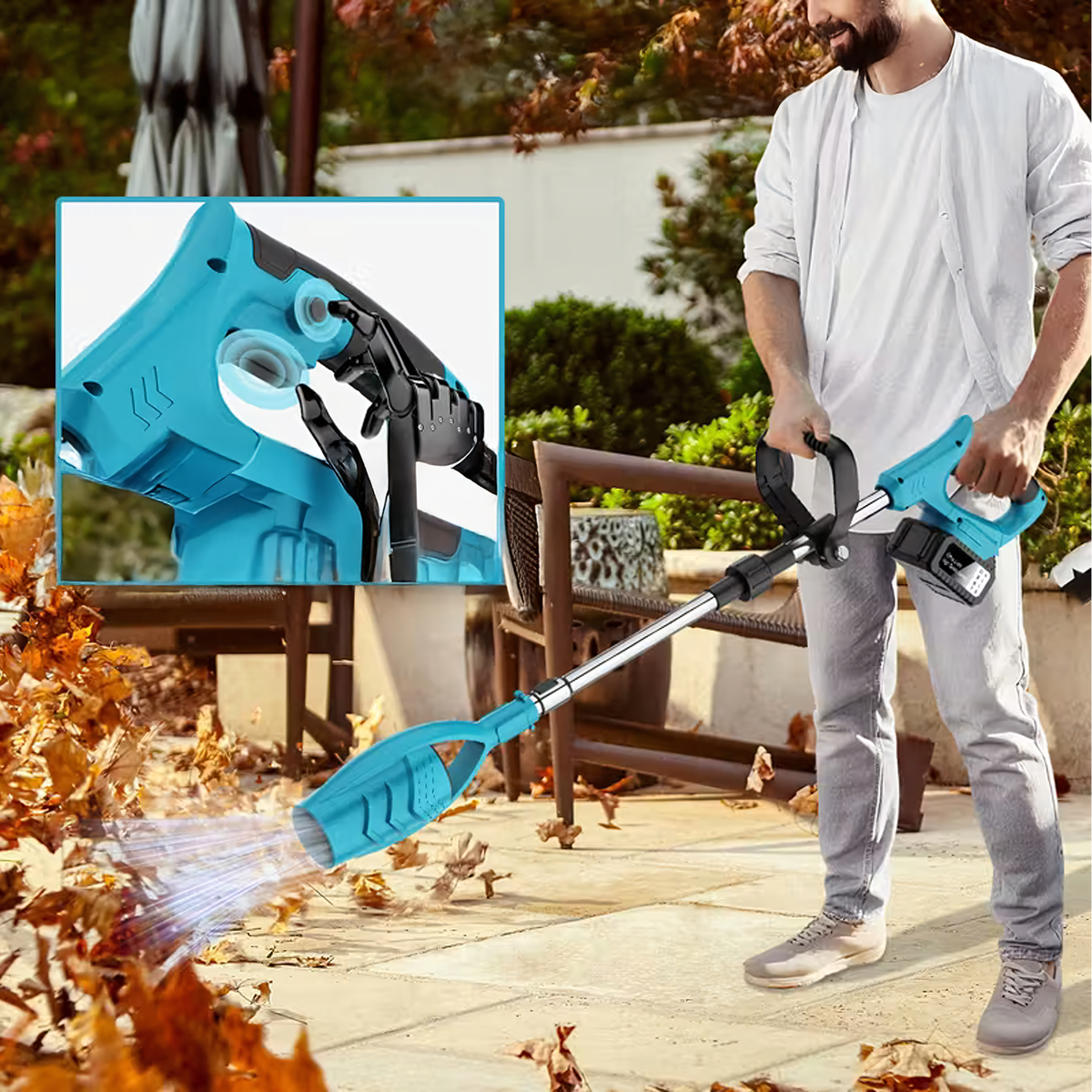 Juhtmevaba kokkupandav aia lehe- ja lumepuhur kahe 1300 mAh akuga RC-K-2036 – pilt 7