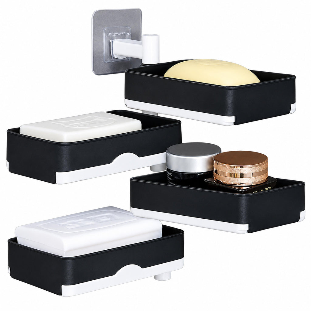 4-Tier Rotating Bathroom Soap Dish Shelf with Drain – pilt 7